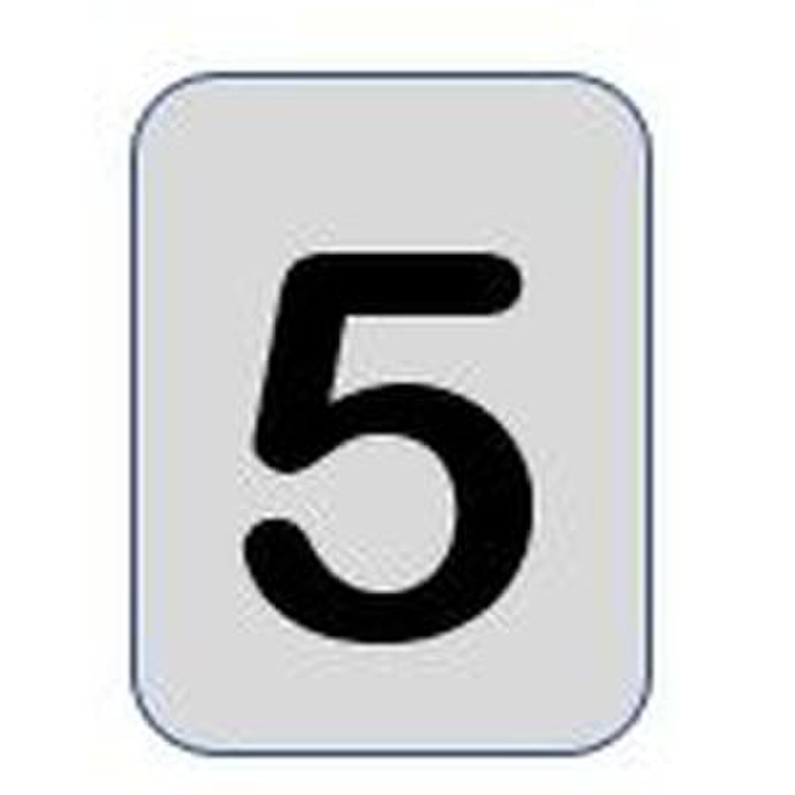 Aluminium label black/silver 40X25mm - Number 5